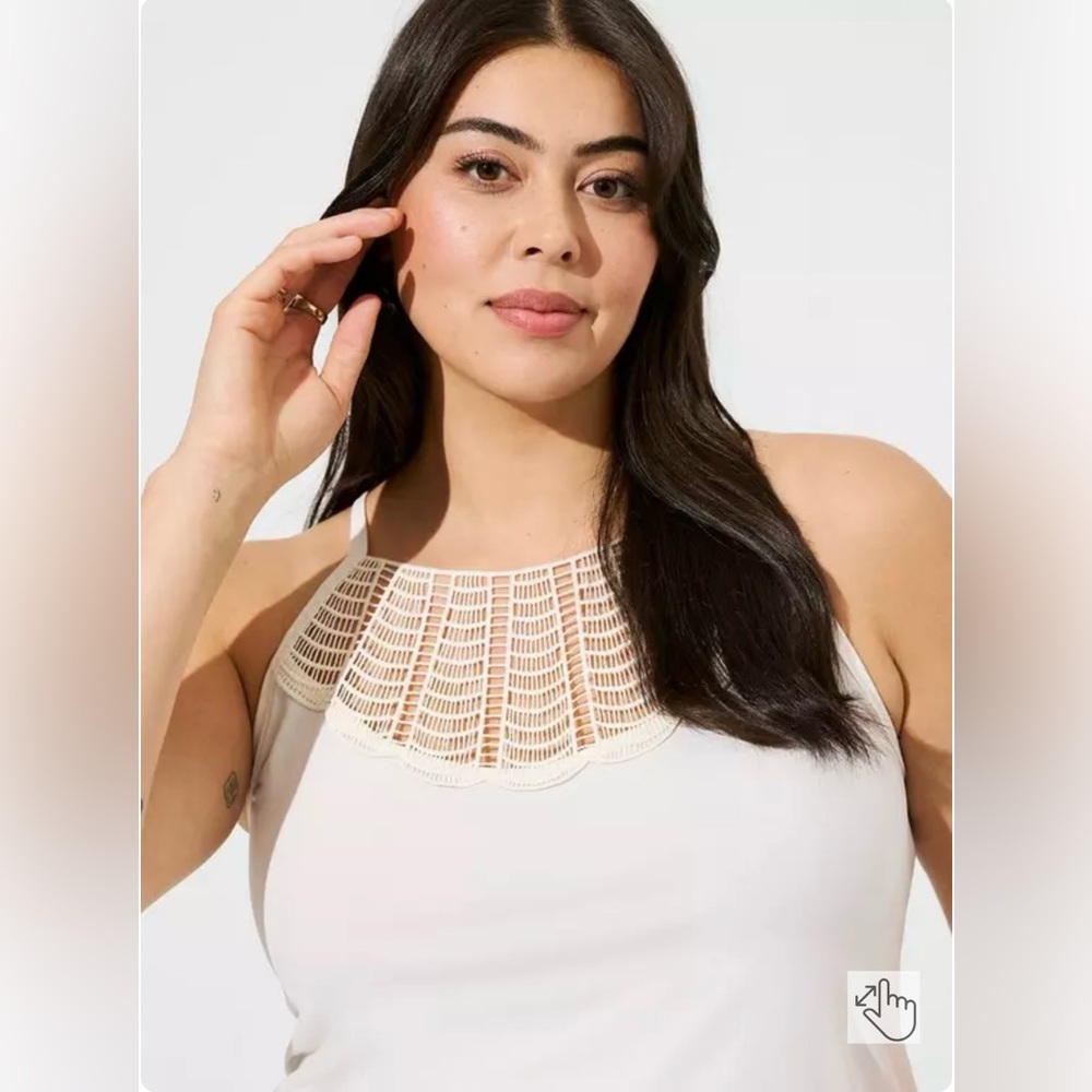 Torrid Summer Studio Knit Crochet High Neck Tank- Size: 1 🌷 - Picture 11 of 15